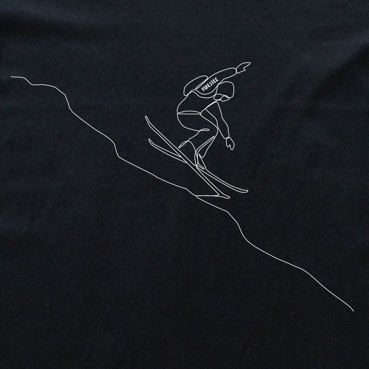 Line Art Skier Jump T-shirt - Black (cover)