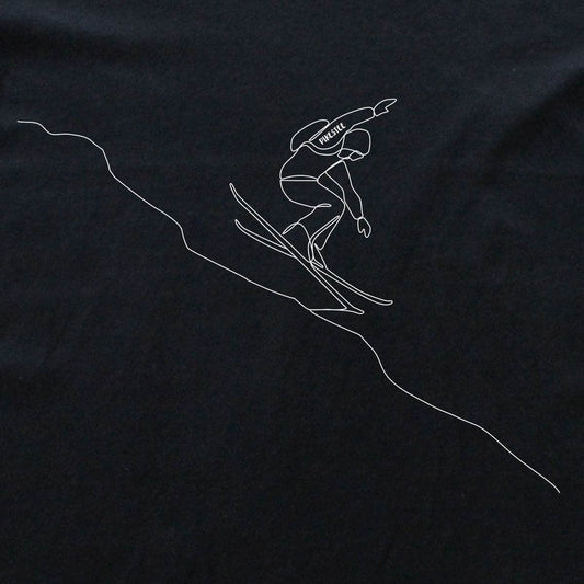 Line Art Skier Jump T-shirt - Black (cover)