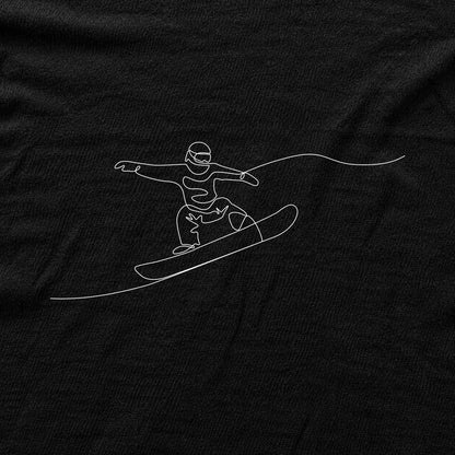 Snowboard Line Art T-shirt - Black - hero