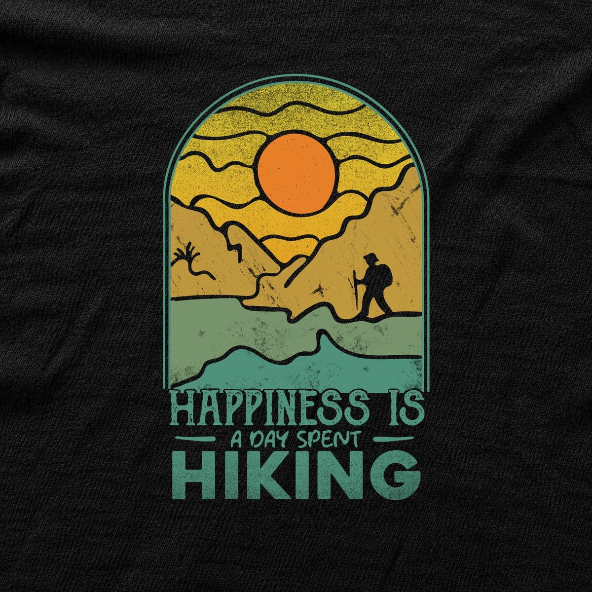 Happiness Is Hiking T-shirt - Black - hero