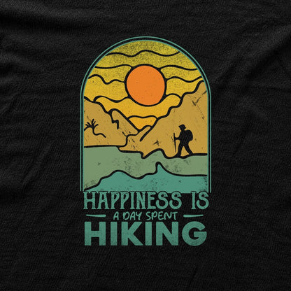 Happiness Is Hiking T-shirt - Black - hero
