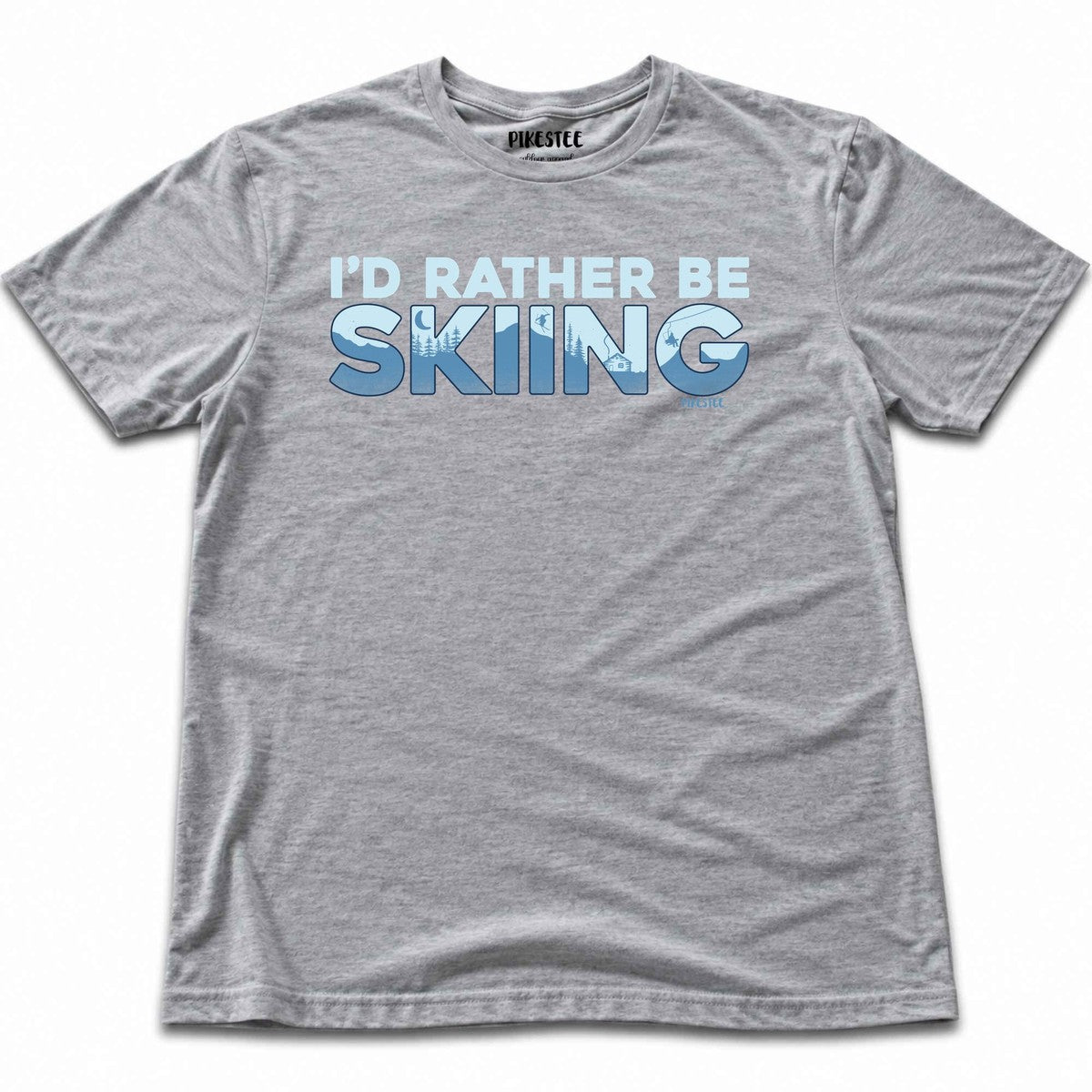 I'd Rather Be Skiing T-shirt - Sport Grey