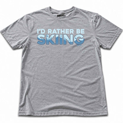 I'd Rather Be Skiing T-shirt - Sport Grey