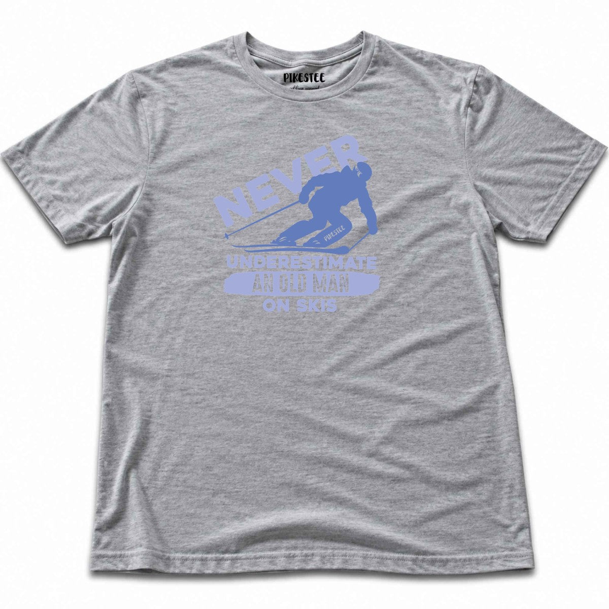 Old Man On Skis T-shirt - Sport Grey