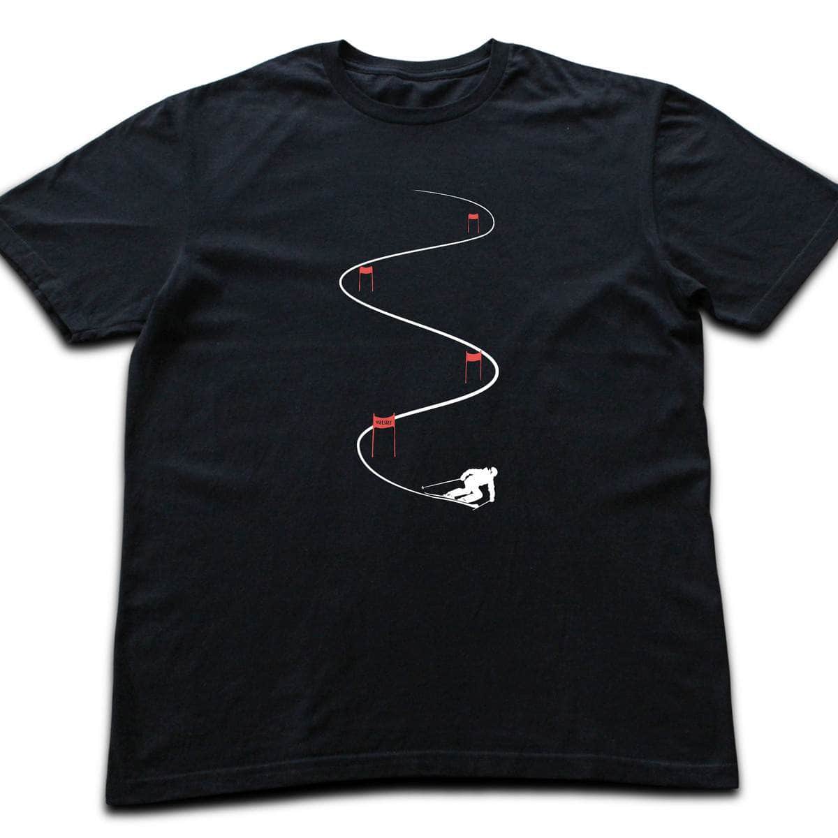 Ski Slalom Flags T-shirt - Black