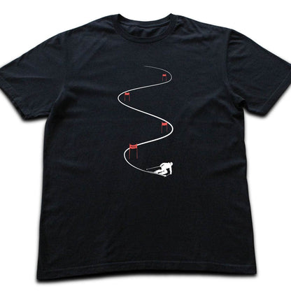 Ski Slalom Flags T-shirt - Black
