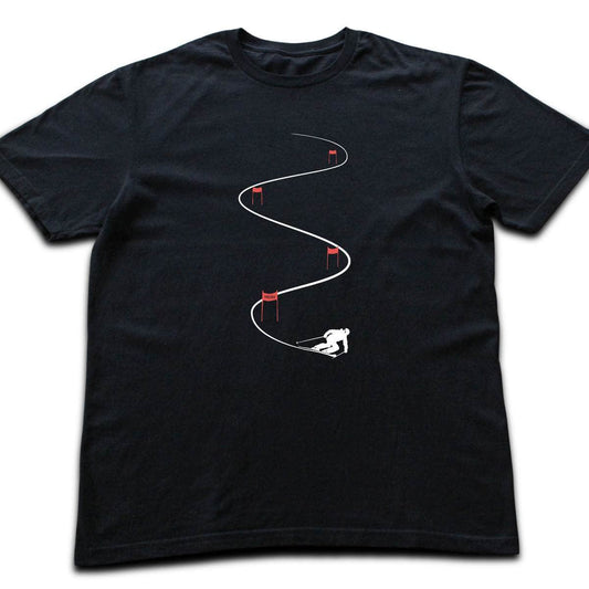 Ski Slalom Flags T-shirt - Black
