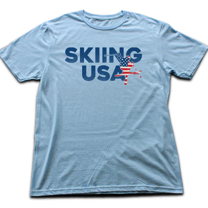 Skiing Usa T-shirt - Light Blue
