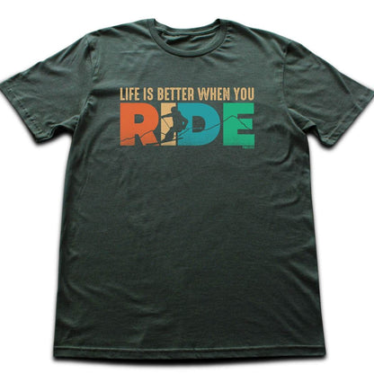 Life Is Better Ski Ride T-shirt - Military Green