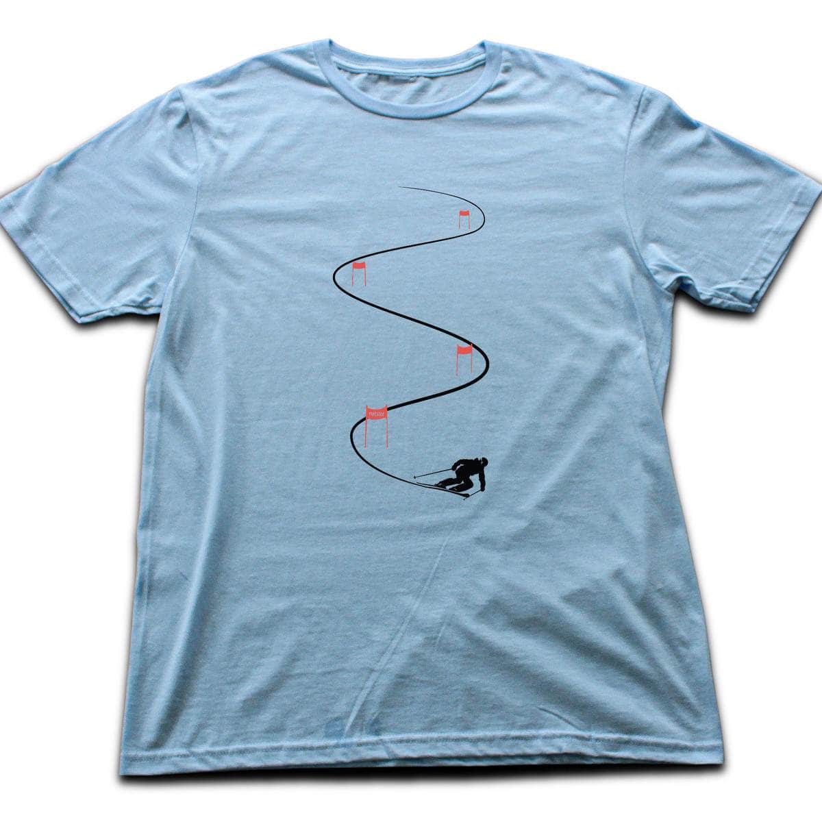 Ski Slalom Flags T-shirt - Light Blue