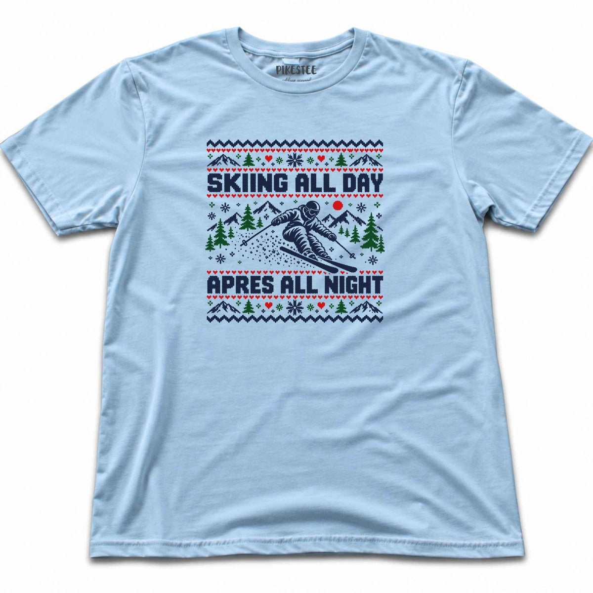 Skiing All Day T-shirt - Light Blue