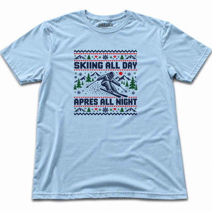 Skiing All Day T-shirt - Light Blue