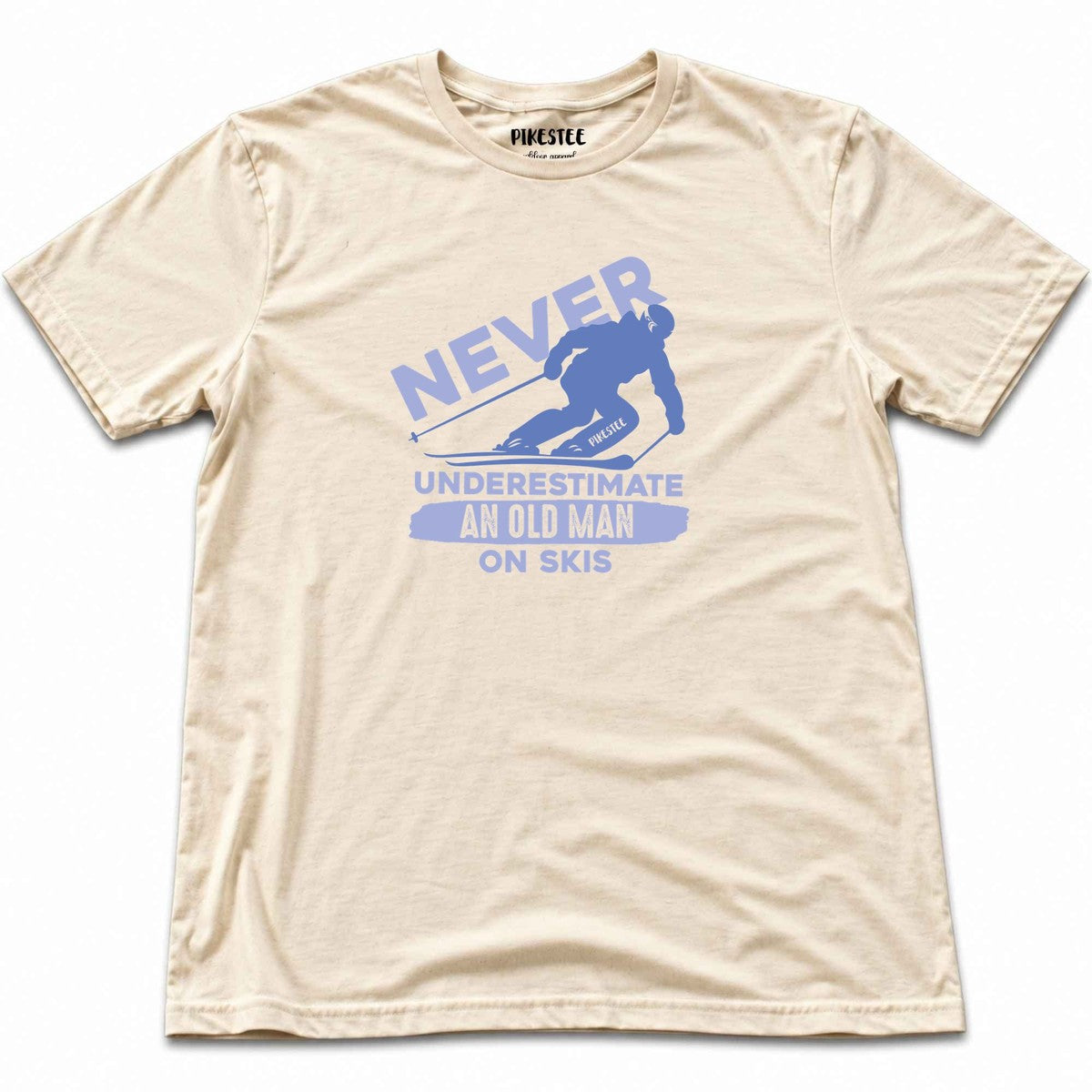Old Man On Skis T-shirt - Natural