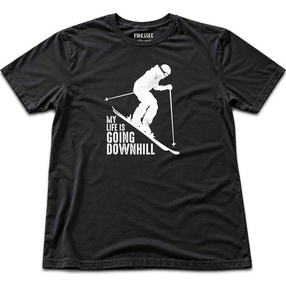My Life Is Going Downhill Ski T-shirt - Black