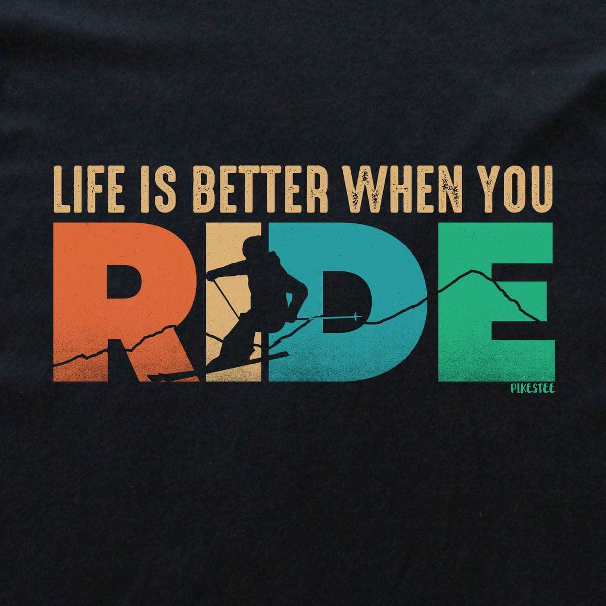 Life Is Better Ski Ride T-shirt - Black - cover