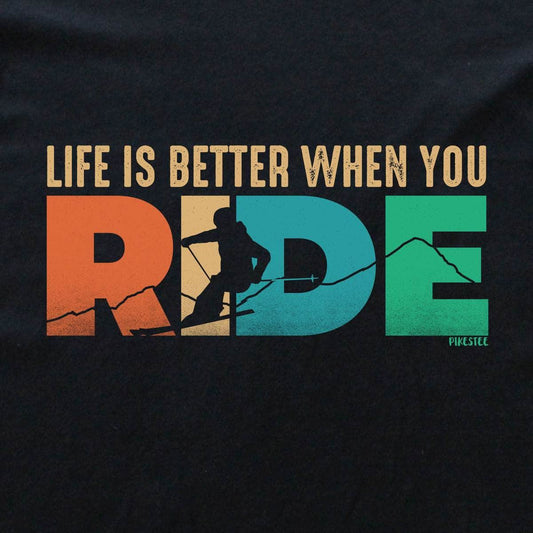 Life Is Better Ski Ride T-shirt - Black - cover
