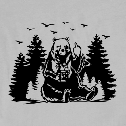 "Bear Middle Finger" Graphic T-shirt