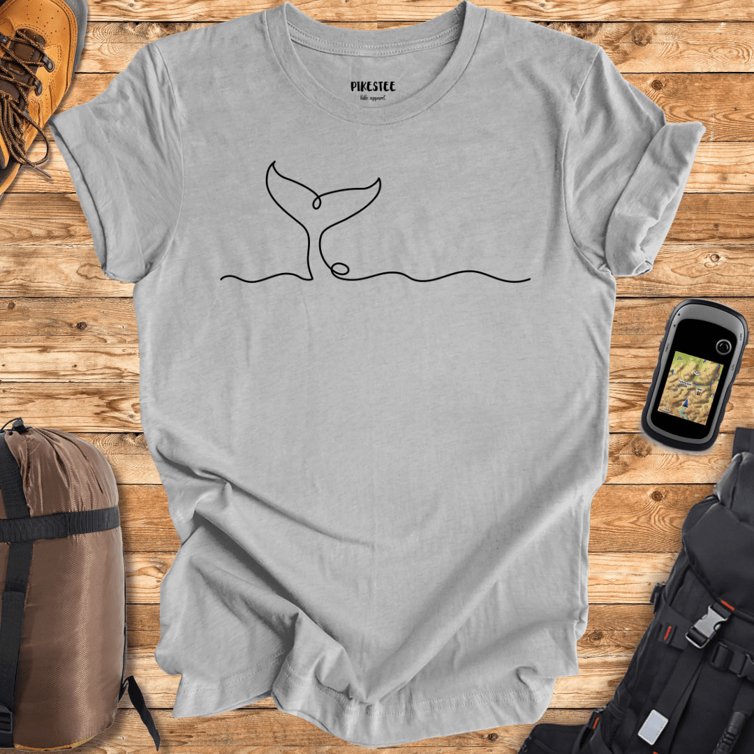 Whale Line art T-shirt