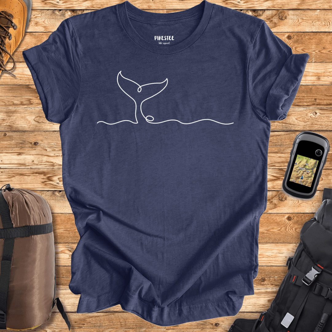 Whale Line art T-shirt